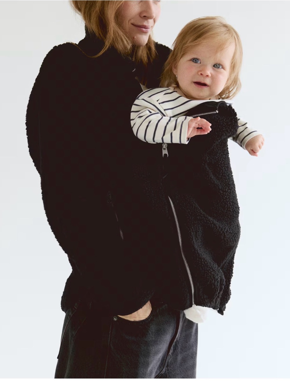H&M MAMA BEFORE & AFTER BABYWEARING FLEECE JACKET